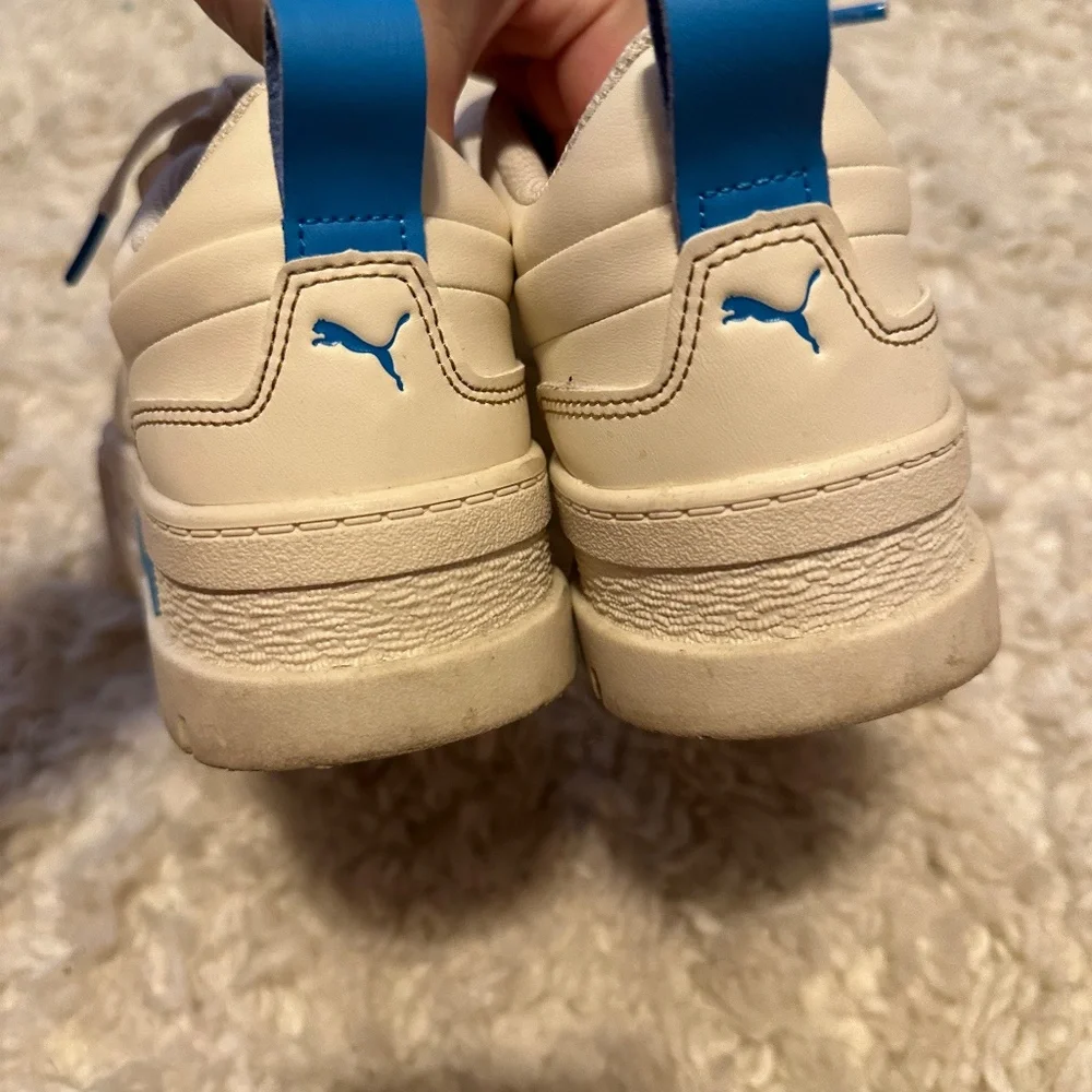 Puma White Platform Sneakers with Blue Accents - Picture 6 of 6